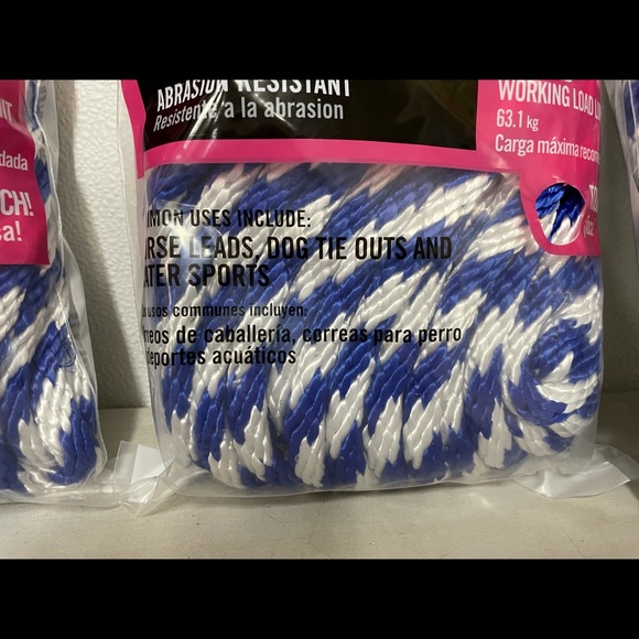 3 - 3/8 Inch X 50 Feet Solid Braid Polypropylene Rope - 139 Pound Load Limit - Picture 2 of 6